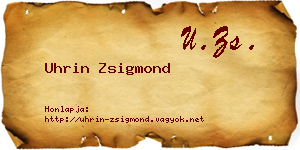 Uhrin Zsigmond névjegykártya